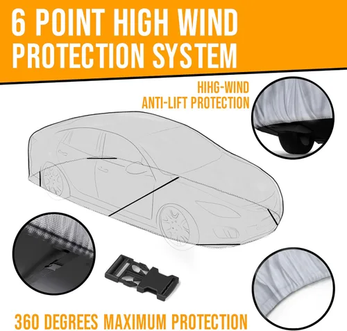 Miniatura 6 de Funda impermeable para todo tipo de clima, compatible con Chevrolet Aveo Hatchback 2001-2011 (no compatible con Aveo Sedán), protección resistente
