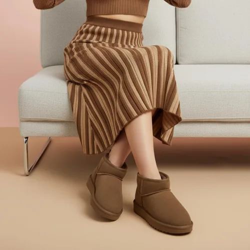 Miniatura 97 de CUSHIONAIRE, Hip 2 - Botas de nieve de gamuza auténtica para mujer, sin cordones, con cómodo forro de piel de oveja sintética + espuma viscoelástica