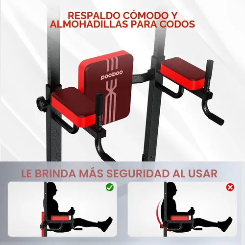 Miniatura 4 de Pooboo Power Tower Dip Station Pull Up Bar for Fitness Home Gym Workout,450 Pounds Multi-Function Adjustable Height Fitness Strength Training