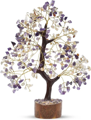 Miniatura 11 de PYOR Árbol bonsái de cristal de 7 chakras, 10-12 pulgadas, rojo, amatista, lapislázuli, cornalina, cuarzo transparente, aventurina amarilla