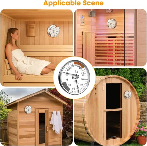 Miniatura 6 de Termómetro e higrómetro de sauna 2 en 1, monitor de humedad, accesorios de sauna para saunas de vapor infrarrojos, accesorios de sauna