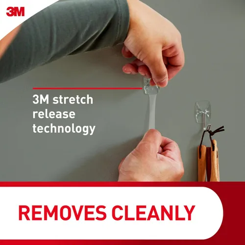 Miniatura 8 de Command Ganchos pequeños de alambre transparente, 40 ganchos de pared y 48 tiras, para colgar sin daños con adhesivo, ideal para colgar