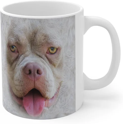 Miniatura 3 de Funny Gifts - Taza de café de cerámica blanca con diseño de perro American Bully de 11 onzas