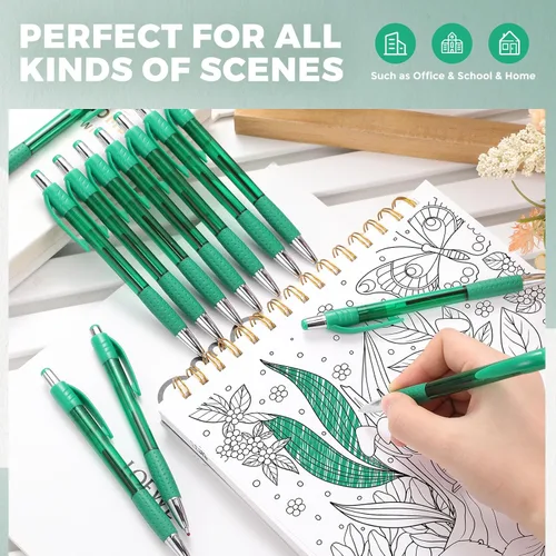 Miniatura 3 de Cholemy Paquete de 64 bolígrafos retráctiles de tinta de gel de colores a granel de 0.028 in de punta fina, bolígrafos de clic de escritura suave