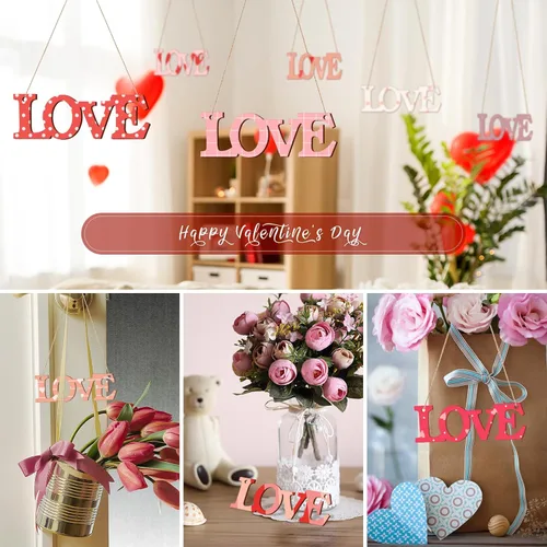 Miniatura 5 de Adornos de madera para cartas de amor para pintar de 7 pulgadas, tamaño grande, para el Día de la Madre, el Día de San Valentín, discos de madera
