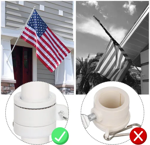 Miniatura 4 de NELXINJO Kit de poste de bandera de acero inoxidable de 5 pies con abrazadera para exterior de la casa Montaje exterior para bandera americana