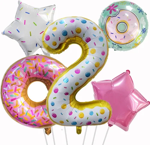 Miniatura 8 de Globos de béisbol de papel de aluminio para decoración de cumpleaños, globos con el número 7, globos de confeti de estrella roja y azul para Béisbol