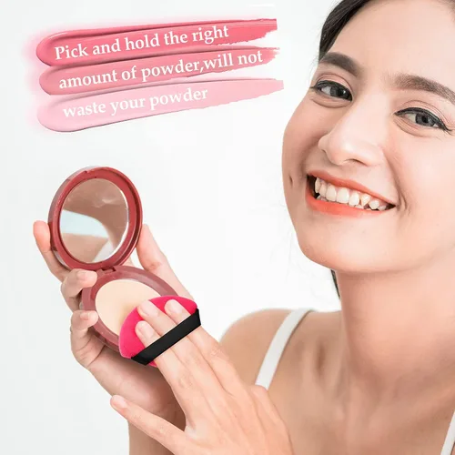 Miniatura 6 de Patelai 15 piezas de soplo de polvo triangular de algodón puro ultra suave, lavable, terciopelo facial para base cosmética, esponja herramienta