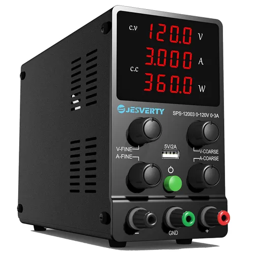 Miniatura 10 de Fuente de alimentación de CC variable, 0-30V 0-10A Fuente de alimentación de banco regulada de CC con pantalla LED de 4 dígitos de alta precisión