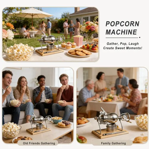 Miniatura 8 de Máquina china para hacer palomitas de maíz de 11.5 fl oz, máquina de cañón de palomitas de maíz, máquina de palomitas de maíz de acero inoxidable