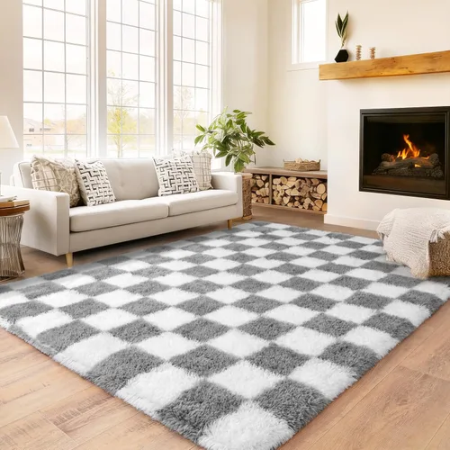 Miniatura 81 de Awaytail Alfombra Esponjosa Lavable 2x3 Pies, Pura Negra Alfombra para Silla de Escritorio Antideslizante, Alfombra Supersuave para Niños
