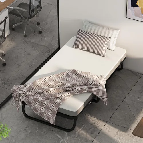 Miniatura 8 de Cama plegable con colchón - Cama portátil plegable enrollable para adultos para invitados, colchón de espuma viscoelástica lujosa de 5 pulgadas