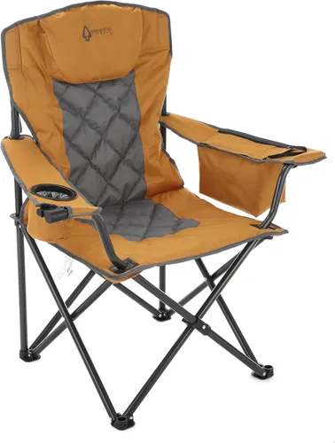 Miniatura 11 de ARROWHEAD OUTDOOR Silla plegable portátil de lujo para campamento con reposacabezas, portavasos y vidrio, enfriador de 6 latas, bolsa de transporte
