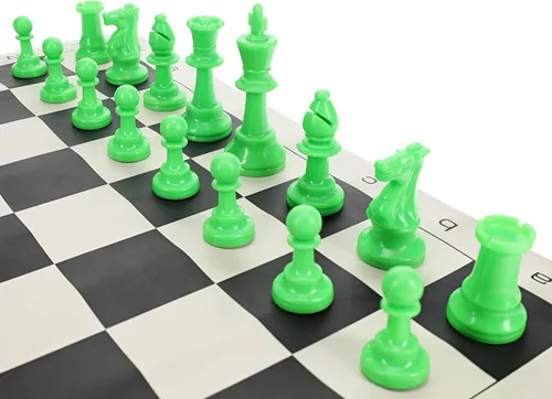 Miniatura 5 de WE Games - Piezas de ajedrez Staunton de plástico brillante en color con rey de 3.75 pulgadas - Juego de ajedrez de mitad de piezas solamente