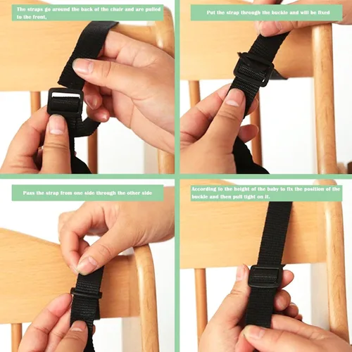 Miniatura 4 de Arnés de 5 puntos para cinturón de seguridad, correa para silla alta, arnés seguro para bebé para cochecito, cochecito de bebé, protección segura