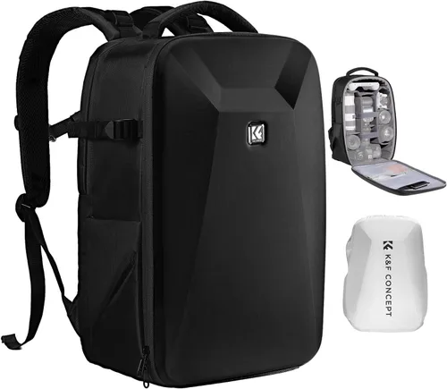 Miniatura 12 de K&F CONCEPT Mochila para Cámara, Bolsa de Fotografía DSLR de Carcasa Rígida para Cámara con Compartimento para Laptop de 15-15.6 Pulgadas, Estuche