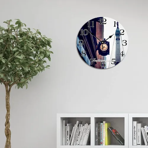 Miniatura 13 de Reloj de paisaje de Indianápolis, Indiana, Estados Unidos, reloj decorativo de viaje, funciona con pilas, 9 pulgadas, silencioso, retro, decoración