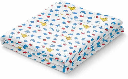 Miniatura 2 de Northwest Juego de cama individual en una bolsa – Diseño Pokémon First Starters – Juego de cama de 5 piezas con edredón, sábana bajera, sábana