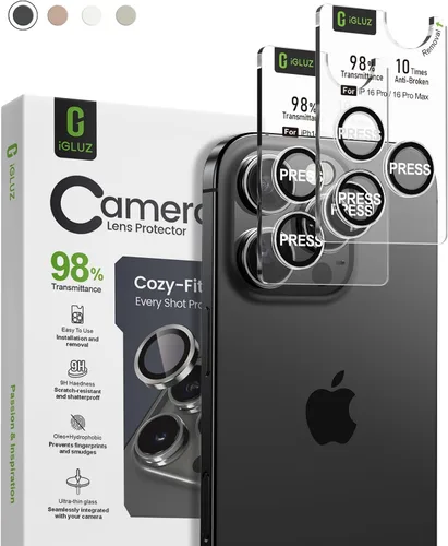Miniatura 23 de iGluz Paquete de 2 protectores de lente de cámara antirreflejos para iPhone 15 Pro/15 Pro Max, vidrio templado ultrafino antivaho con bandeja