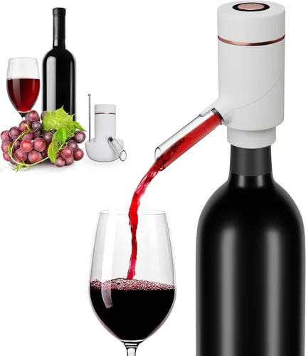 Vin Fresco Dispensador eléctrico de vino y aireador de vino tinto, aireador eléctrico de vino con un botón, aireador de boquilla vertedor de vino