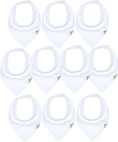 Miniatura 34 de DiaperSquad's 100% Organic Cotton Baby Drool Bibs, Super Absorbent & Adjustable Baby Bibs for Drooling and Teething Neutro