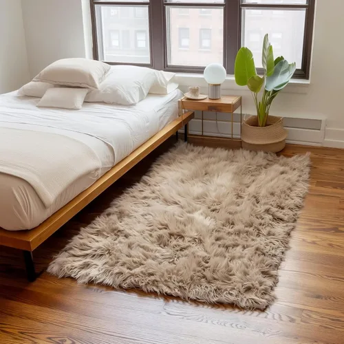 Miniatura 39 de Super Area Rugs - Alfombra de piel de oveja suave y esponjosa Gris oscuro