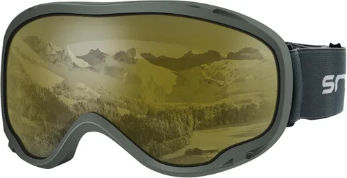 Miniatura 12 de Gafas de esquí para esquí, snowboard, motos de nieve para hombres, mujeres y adultos, antivaho 100% protección UV A2-marco blanco brillante/lente