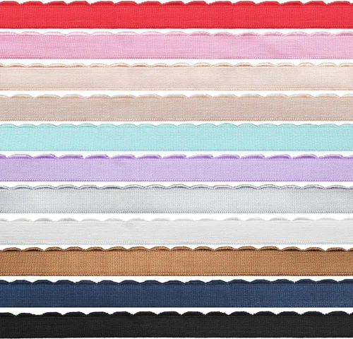 Miniatura 9 de DIY PARK 5 Yarda 1/2 "0.512 in Brillante Nylon Felpa Elástico Spandex Banda Hombro Correas Sujetador Correa Ropa Interior Lencería Costura Trim Negro