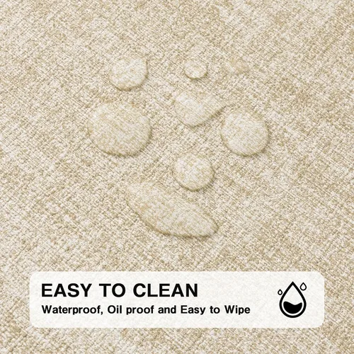 Miniatura 3 de Chrysameld Juego de 4 manteles individuales de vinilo, piel sintética, 100% impermeables, a prueba de aceite, lavables, resistentes al calor, Beige