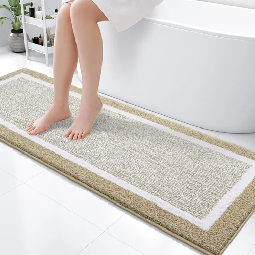 Miniatura 76 de OLANLY Alfombras de baño 24x16, tapete de baño de microfibra extra suave y absorbente, antideslizante, lavable a máquina, alfombra de baño esponjosa