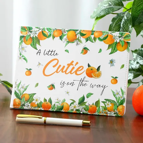 Miniatura 12 de Engrowtic Libro de invitados de cuero para baby shower con bolígrafo, 112 páginas para el día de Acción de Gracias, libro de invitados con fecha