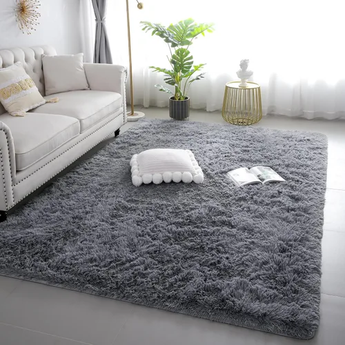 Miniatura 21 de KCHOWUA Alfombras Esponjosas y Peludas de Unicornio para Dormitorio de Niñas, 3x5 pies Lavable Antideslizante Alfombra de Área Shag Peluda para Sala