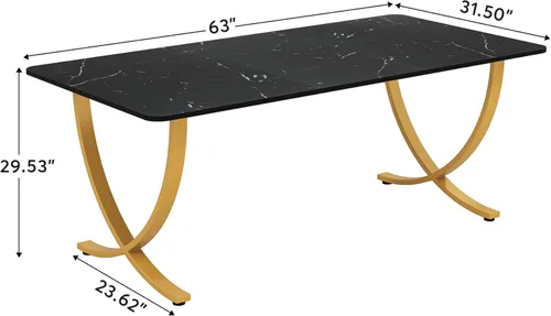 Miniatura 2 de Tribesigns Escritorio ejecutivo, escritorio de oficina grande de 63 pulgadas de ancho x 31.5 pulgadas de profundidad, escritorio moderno para Negro
