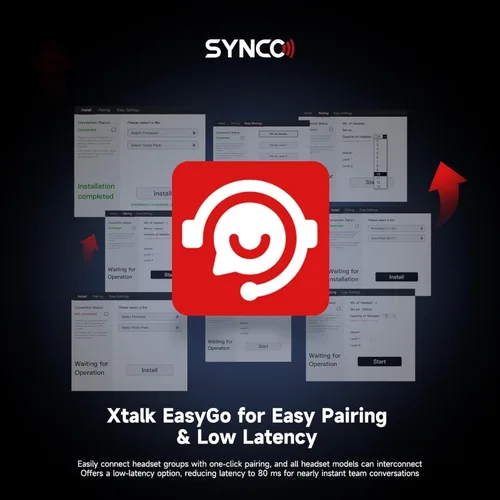 Miniatura 7 de SYNCO XTalk Pro2 XPro X2 - Sistema de comunicación de auriculares inalámbricos de 2,4 GHz, dispositivo maestro aleatorio, rango de operación