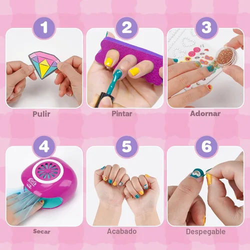Miniatura 6 de Dreamon Juego de 25 piezas de spa de pies y uñas para niños, kit de día de spa para niños con bañera de masaje de luz arcoíris de tamaño medio