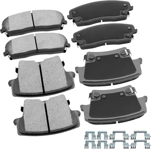 Miniatura 18 de cciyu Juego de pastillas de freno de cerámica delanteras y traseras D946 D683, 8 piezas para BMW 330Ci 2001-2005 para BMW 330i 2001-2005 para BMW