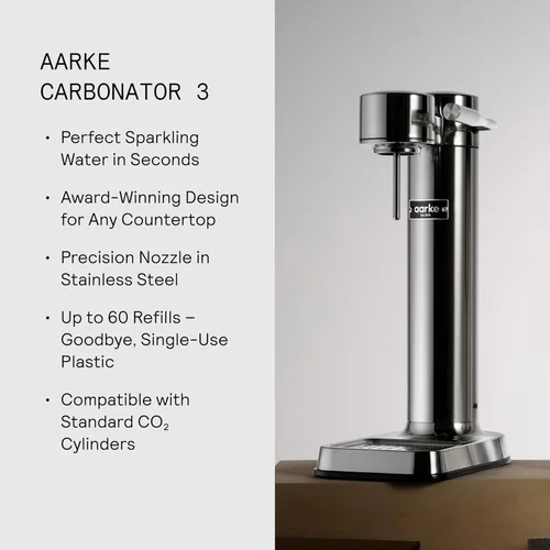 Miniatura 9 de Aarke - Carbonator III Gasificador Premium - Fabricante de agua con gas y agua de seltzer - Fabricante de soda con botella PET (acero inoxidable)