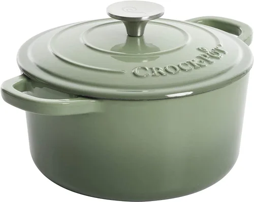 Miniatura 3 de Crock-Pot Artisan - Cacerola redonda esmaltada de hierro fundido estilo horno holandés, 3 cuartos de galón, verde pistacho
