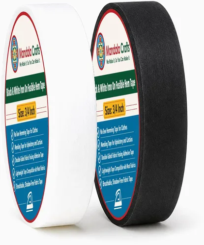 Miniatura 12 de Mandala Crafts Cinta de dobladillo fusible negra de 1/2 pulgada de 54 yardas, doble cara, sin coser, para planchar, para pantalones, cortinas y ropa