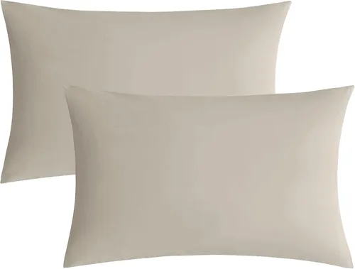 Miniatura 35 de JELLYMONI Juego de 2 fundas de almohada estándar de algodón lavado con textura similar al lino, color ámbar naranja de 20 x 26 pulgadas, fundas