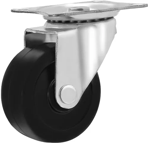 Miniatura 6 de Paquete de 4, 12 o 24 ruedas giratorias de goma con placa superior y rodamientos resistentes