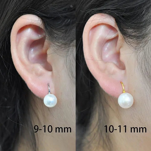 Miniatura 4 de Collar de perlas reales cultivadas en agua dulce de 0.118-0.433 in, plata de ley 925, aretes colgantes simples y colgantes, regalos para mujer
