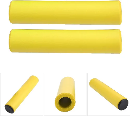 Miniatura 2 de CHICIRIS Agarradera para manillar, 1 par de empuñaduras para manillar, agarre de silicona antideslizante a prueba de golpes con tapones finales