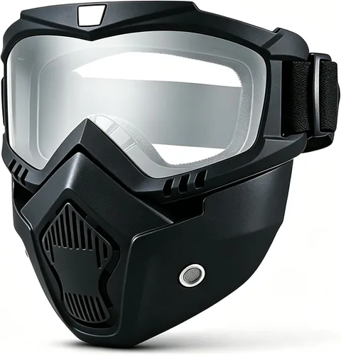 Miniatura 14 de Máscara de Paintball Antiniebla, Máscara Táctica de Cara Completa Desmontable Ajustable, Máscara de Esquí, Gafas de Protección Facial