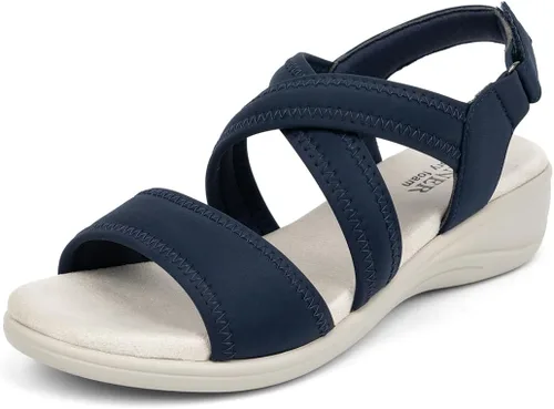 Miniatura 7 de Sandalias ortopédicas para mujer, de cuña baja, cómodas para caminar, con soporte de arco ortopédico, sandalias casuales con espuma viscoelástica