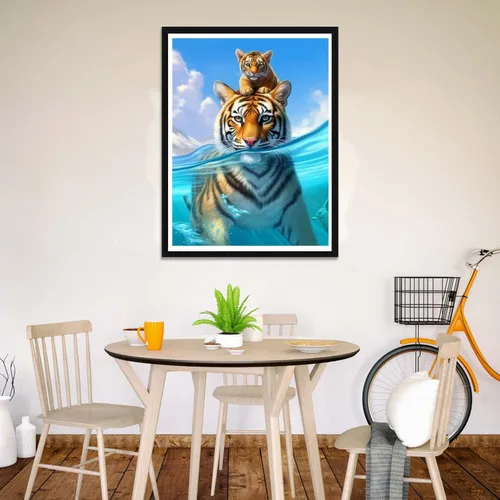 Miniatura 3 de Wergund - Kits de pintura de diamantes de tigre animal, kits de pintura de diamantes para adultos, bordado de diamantes de imitación de cristal