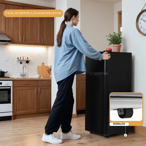 Miniatura 4 de Manastin - Mini refrigerador de 4.5 pies cúbicos con congelador, refrigerador pequeño con 2 puertas para cocina, dormitorio, oficina y habitación