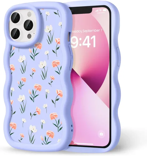 Miniatura 147 de Compatible con iPhone SE/8/7 Funda para Mujeres y Niñas, Marco Ondulado Rizado con Patrón Lindo, Estética Delgada Suave Silicona TPU Parachoques