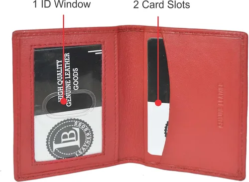 Miniatura 11 de Leatherboss - Cartera delgada y plegable de piel auténtica Soporte para tarjeta de crédito, débito, identificación Compacta y elegante