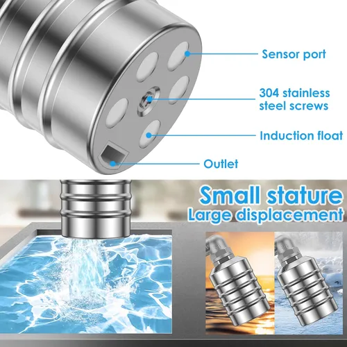 Miniatura 9 de Válvula de flotador de control de nivel de agua 304 Acero inoxidable Totalmente automática Mini válvula de bola flotante Apagado automático Tanque